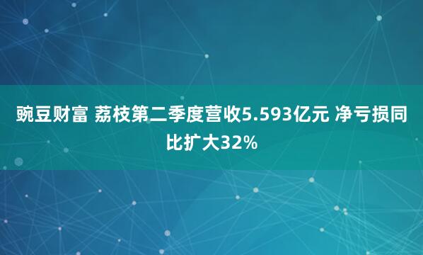 豌豆财富 荔枝第二季度营收5.593亿元 净亏损同比扩大32%